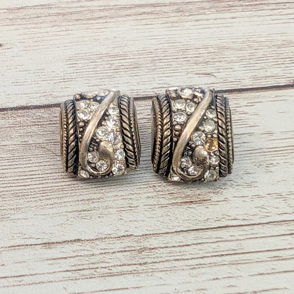 Vintage Clip On Earrings - 5/8" Curved - Repair Needed
